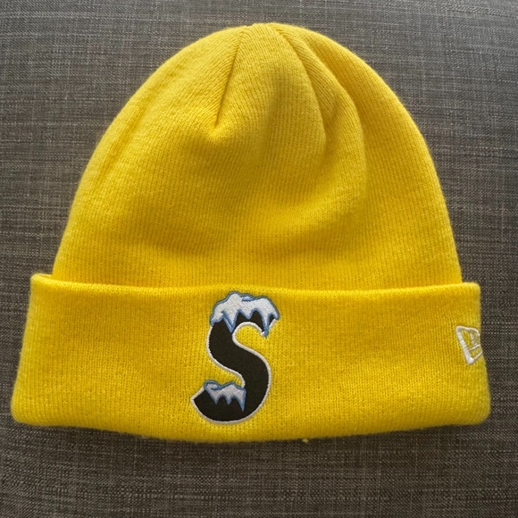 Supreme New Era Yellow “S” Logo Beanie – Knit Winter Hat - Picture 1 of 7